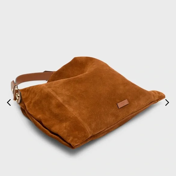 Elegant Brown Suede Women's Bag - Picture 2 of 3